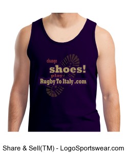 Rugby To Italy footstep Cotton Tank Top Design Zoom